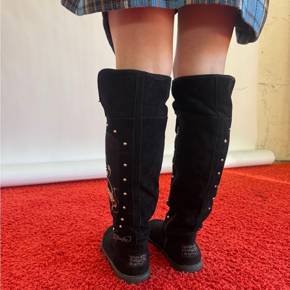 Don Ed Hardy Suede/Fur boots 2013 US8 EUR39 - Picture 12 of 16